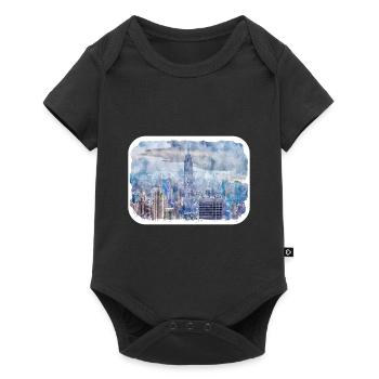 New York Usa Watercolor Sketch - Baby Premium short-sleeve bodysuit - black - Front