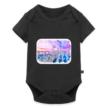 Italien Aquarellskizze Handgezeichnete Illustration - Baby Premium Kurzarmbody - Schwarz - Vorne