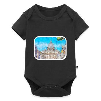 Église géante d’Espagne Aquarelle Illustration - Body à manches courtes Premium Bébé - noir - Devant