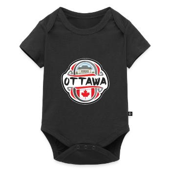 Ottawa Canada Flag Badge Travel Souvenir Stamp - Baby Premium short-sleeve bodysuit - black - Front