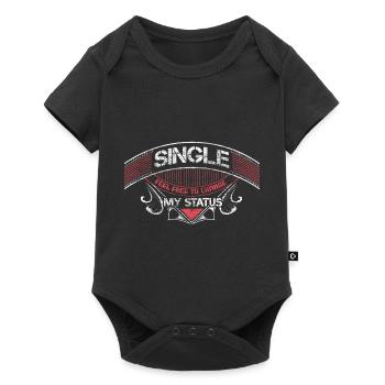 Single Independence Funny Saying Gift - Baby Premium short-sleeve bodysuit - black - Front