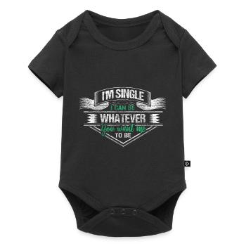 Single Partnerschaft Geschenk - Baby Premium Kurzarmbody - Schwarz - Vorne
