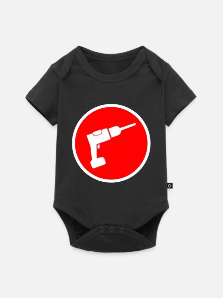 Bohrmaschine - Baby Premium Kurzarmbody - Schwarz
