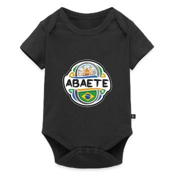 Abaete Brésil Drapeau Badge Voyage Souvenir Timbre - Body à manches courtes Premium Bébé - noir - Devant