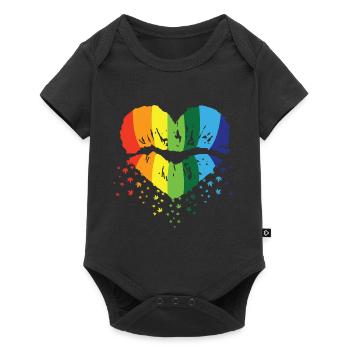 Rainbow LGBT Gay Lesbian T-Shirt - Body à manches courtes Premium Bébé - noir - Devant
