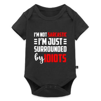 Sarcasm Stupid Funny Party - Baby Premium short-sleeve bodysuit - black - Front