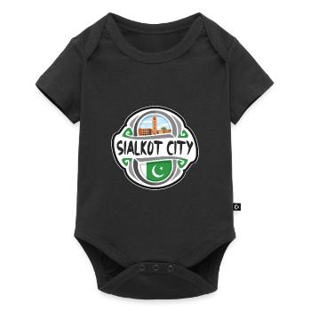 Sialkot City Pakistan Drapeau Voyage Souvenir Badge S - Body à manches courtes Premium Bébé - noir - Devant