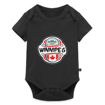 Winnipeg Canada Flag Badge Travel Souvenir Stamp - Baby Premium short-sleeve bodysuit - black - Front