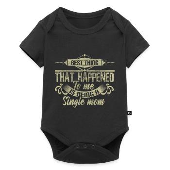 Single Mother Mum Pride Gift - Baby Premium short-sleeve bodysuit - black - Front
