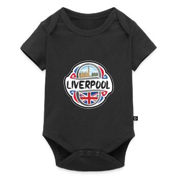 Liverpool UK United Kingdom Flag Travel Souvenir B - Baby Premium short-sleeve bodysuit - black - Front