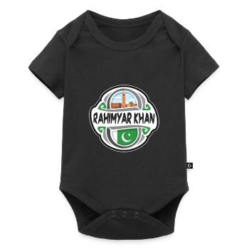 Rahimyar Khan Pakistan Drapeau Voyage Souvenir Badge - Body à manches courtes Premium Bébé - noir - Devant