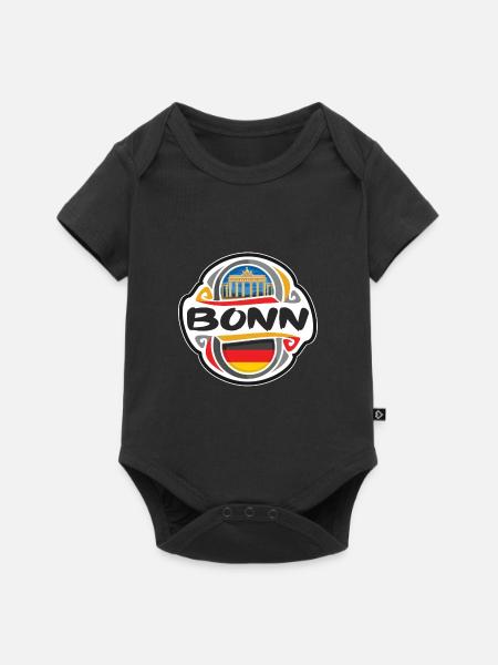 Bonn Deutschland Flaggenabzeichen Reise Souvenir Briefmarke - Baby Premium Kurzarmbody - Schwarz