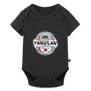 Yangsan Südkorea-Flaggen-Reise-Andenken-Abzeichen Sta - Baby Premium Kurzarmbody - Schwarz - Vorne