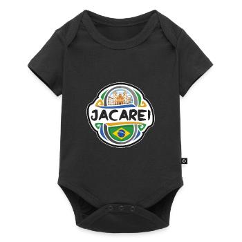 Jacarei Brésil Drapeau Badge Voyage Souvenir Timbre - Body à manches courtes Premium Bébé - noir - Devant