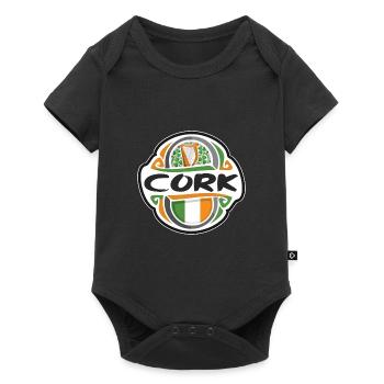 Cork Ireland Flag Badge Travel Souvenir Stamp - Baby Premium short-sleeve bodysuit - black - Front