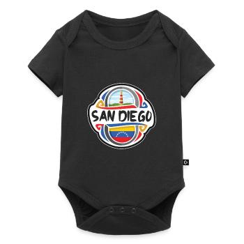 San Diego Venezuela Drapeau Voyage Souvenir Badge Sta - Body à manches courtes Premium Bébé - noir - Devant