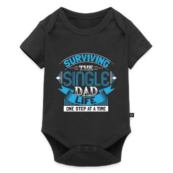 Single Father Papa Gift - Baby Premium short-sleeve bodysuit - black - Front