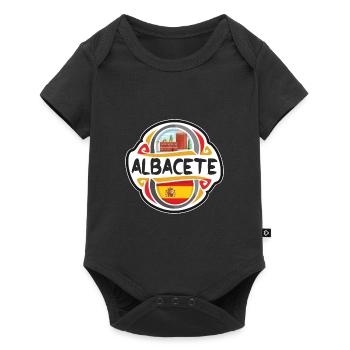 Albacete Espagne Drapeau Badge Voyage Souvenir Timbre - Body à manches courtes Premium Bébé - noir - Devant