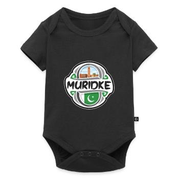 Muridke Pakistan Drapeau Badge Voyage Souvenir Timbre - Body à manches courtes Premium Bébé - noir - Devant