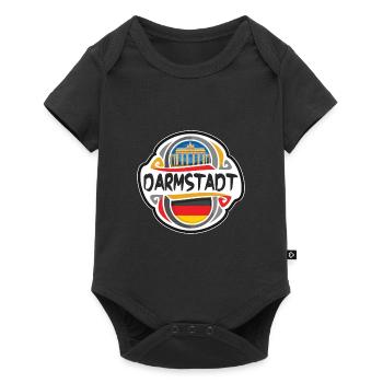 Darmstadt Deutschland Flaggenabzeichen Reise Souvenir Briefmarke - Baby Premium Kurzarmbody - Schwarz - Vorne
