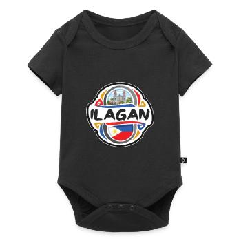 Ilagan Philippines Drapeau Voyage Souvenir Badge Stam - Body à manches courtes Premium Bébé - noir - Devant