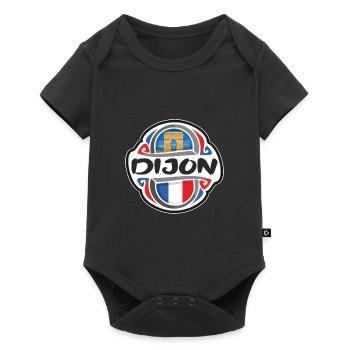 Dijon France Flag Badge Travel Souvenir Stamp - Baby Premium short-sleeve bodysuit - black - Front