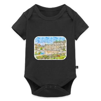 Vienna Austria Watercolor Sketch Painting - Baby Premium short-sleeve bodysuit - black - Front