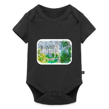 Italy Watercolor Sketch Hand Drawn Illustration - Baby Premium short-sleeve bodysuit - black - Front