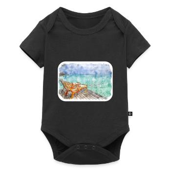 Maldives Watercolor Sketch Hand Drawn Illustration - Baby Premium short-sleeve bodysuit - black - Front