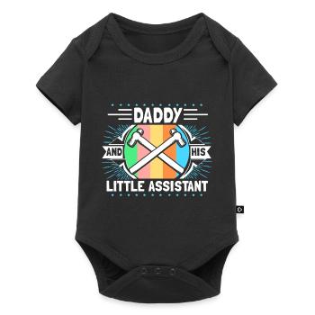 Père Fils Paternité Papa Cadeau - Body à manches courtes Premium Bébé - noir - Devant