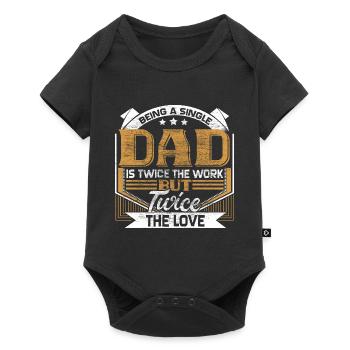 Single Father Papa Father's Day - Baby Premium short-sleeve bodysuit - black - Front