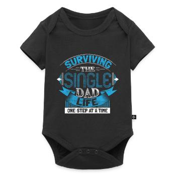 Single father Daughter Parents - Baby Premium short-sleeve bodysuit - black - Front
