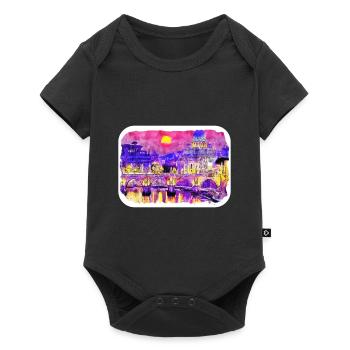 Rom Italien Aquarell Skizze Handgezeichnetes Gemälde - Baby Premium Kurzarmbody - Schwarz - Vorne