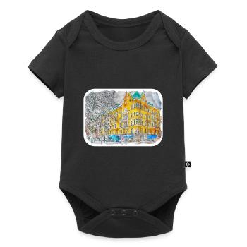 Helsinki Finlande Aquarelle Sketch Illustration - Body à manches courtes Premium Bébé - noir - Devant