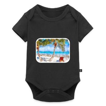 Florida USA Watercolor Sketch Painting Illustratio - Baby Premium short-sleeve bodysuit - black - Front