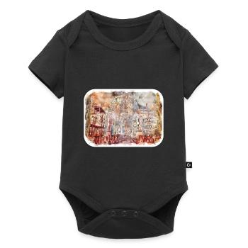 Rome Italie Aquarelle Esquisse Peinture Illustration - Body à manches courtes Premium Bébé - noir - Devant