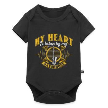 Saxophone Jazz Band Gift - Baby Premium short-sleeve bodysuit - black - Front
