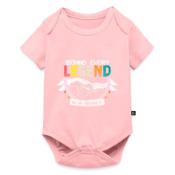 Vater & Sohn Vaterschaft Geschenkidee - Baby Premium Kurzarmbody - Rosa - Vorne