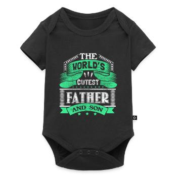 Vater & Sohn Baby Dad Geschenkidee - Baby Premium Kurzarmbody - Schwarz - Vorne