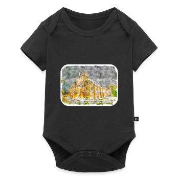 Australie Aquarelle Esquisse Dessinée à la Main Peinture - Body à manches courtes Premium Bébé - noir - Devant