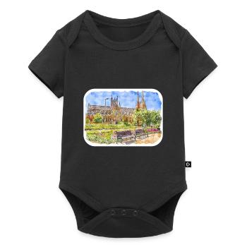 Australie Aquarelle Esquisse Dessinée à la Main Peinture - Body à manches courtes Premium Bébé - noir - Devant