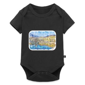 Vienna Austria Watercolor Sketch Painting - Baby Premium short-sleeve bodysuit - black - Front