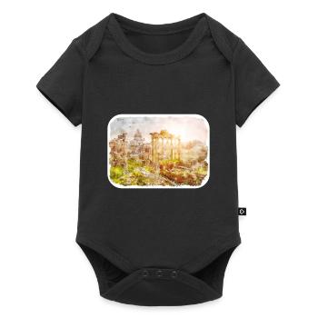 Rom Italien Aquarell Skizze Handgezeichnetes Gemälde - Baby Premium Kurzarmbody - Schwarz - Vorne