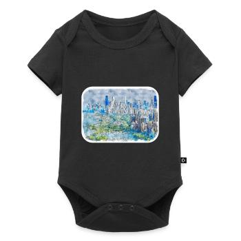 Chicago USA Watercolor Sketch Drawn Illustration - Baby Premium short-sleeve bodysuit - black - Front