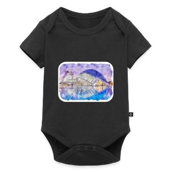 Spain Watercolor Sketch Hand Drawn Illustration - Baby Premium short-sleeve bodysuit - black - Front