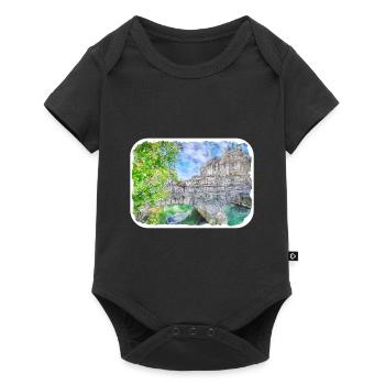 Illustration de l’esquisse à l’aquarelle de Slovénie - Body à manches courtes Premium Bébé - noir - Devant