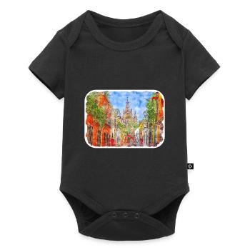 San Miguel De Allende Mexico Watercolor Sketch Dra - Baby Premium short-sleeve bodysuit - black - Front