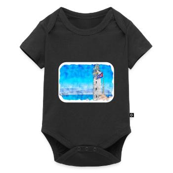 Habana Cuba Aquarelle Esquisse Dessinée Illustration - Body à manches courtes Premium Bébé - noir - Devant