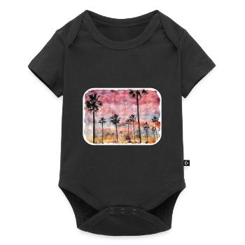 californie, usa, aquarelle, croquis, illustration - Body à manches courtes Premium Bébé - noir - Devant