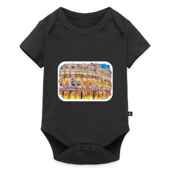 Rom Italien Aquarell Skizze Handgezeichnetes Gemälde - Baby Premium Kurzarmbody - Schwarz - Vorne